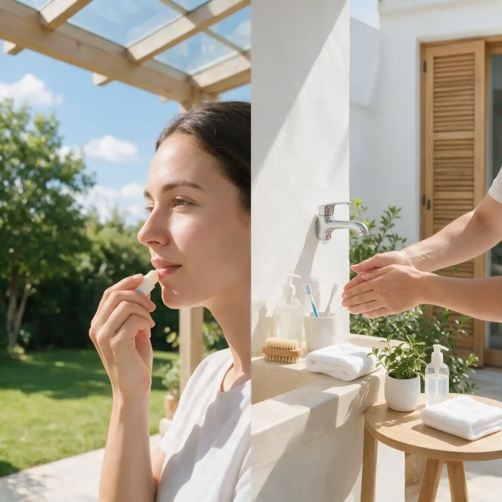 Cold sores clean hands